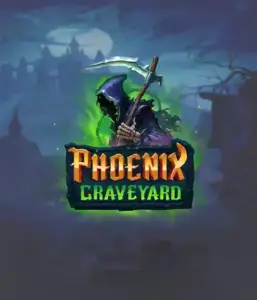 ELK Studios' Phoenix Graveyard game screen, showcasing the mystical graveyard and the legendary phoenix rising from the ashes. This image captures the slot's dynamic reel expansion mechanism, coupled with its stunning symbols and supernatural theme. The artwork conveys the game's mythological story of resurrection, attractive for those interested in the supernatural.